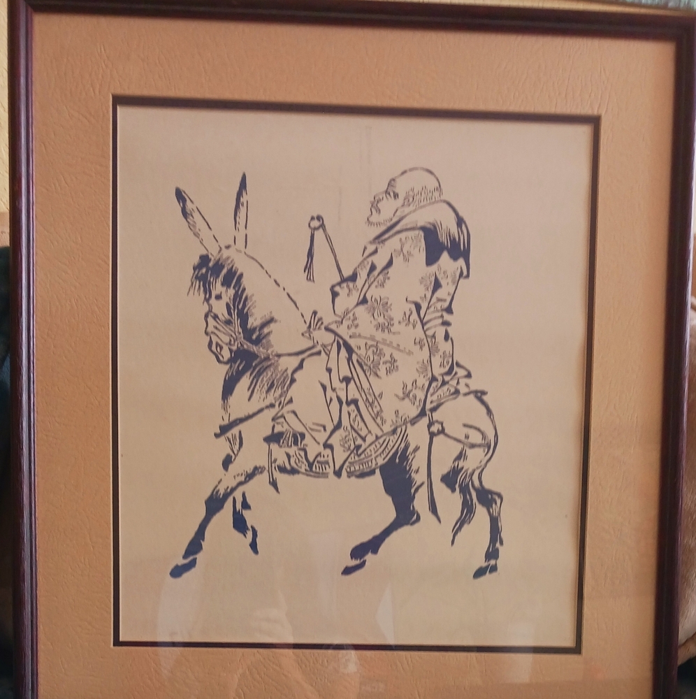 OFFERS ACCEPTED Vintage 15th Century Chinese Priest Riding A Mule